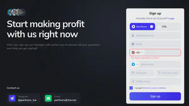 1win affiliate program